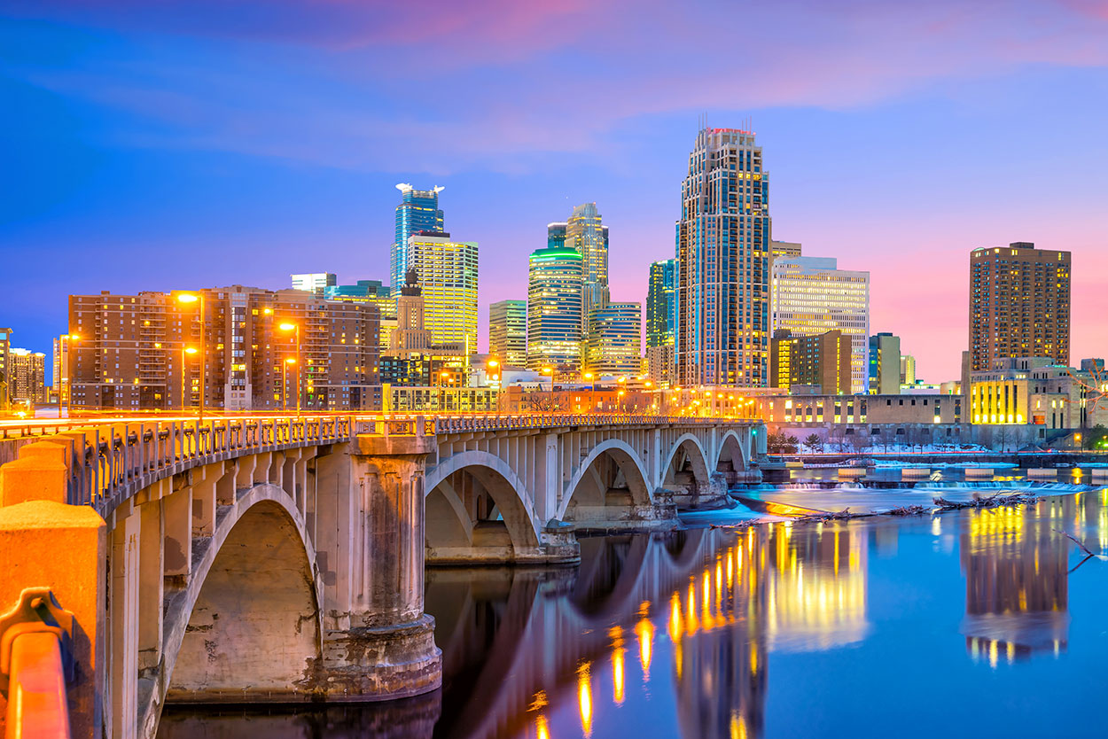 Minneapolis downtown skyline in Minnesota